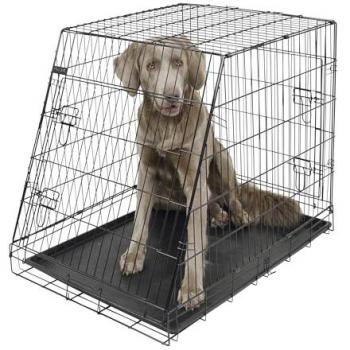 Jaula para perros Kerbl, 107x74x85 cm, color negro, con 2 puertas, plegable