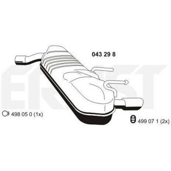 Silenciador trasero ERNST 043298 con embout de escape