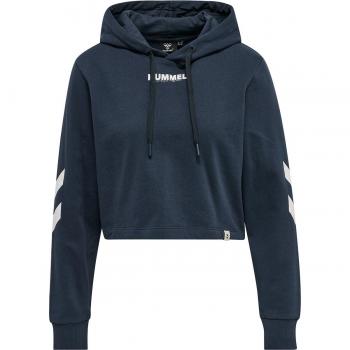 Hummel hmlLEGACY Women's Cropped Hoodie - Blue, Relaxed Fit