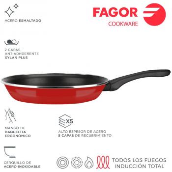 Fagor Sartén Optimax Roja 18cm Acero AISI 430