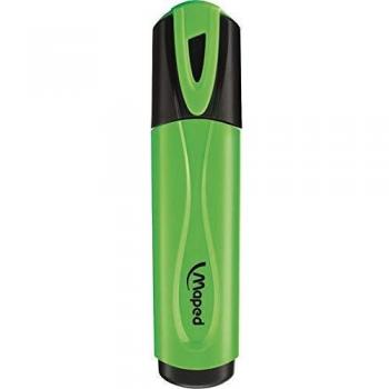 Marcador Fluorescente Maped Fluo Peps, 12 piezas, punta de cincel, color verde