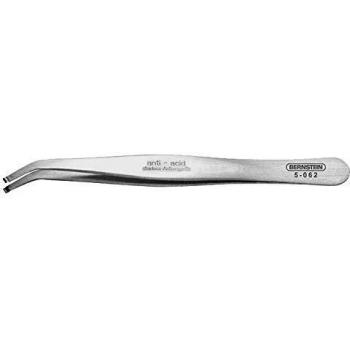 Pinza SMD Bernstein 5-062, curvadas 35°, muy puntiagudas, antimagnético, acero inoxidable