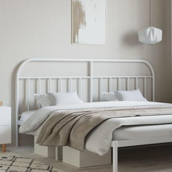 Cabecero de metal blanco 200 cm Vidaxl con diseño moderno, estructura metálica resistente, acabado en color blanco, dimensiones de 200 cm de ancho, fácil instalación y adecuado para camas matrimoniales