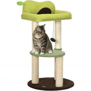 Árbol Rascador para Gatos con Cama en Forma de Aguacate Ø44x83cm Verde