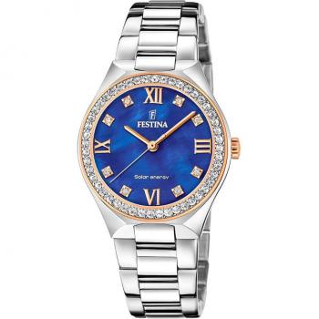 Reloj Festina F20658/2 Solar Energy para Mujer en Acero Inoxidable 316L Azul