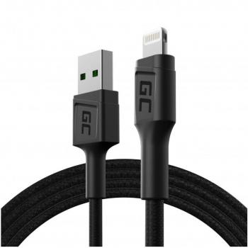 Cable de conector Lightning Green Cell KABGC21 1,2 m Negro