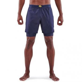 Pantalones Cortos Skins Series-3 Superpuestos para Hombre - Azul - L