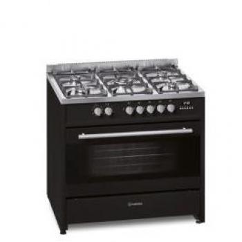 Meireles G910BL Cocina de Gas Natural, 5 Quemadores, Horno de 114L, Clase Energética A, Color Negro