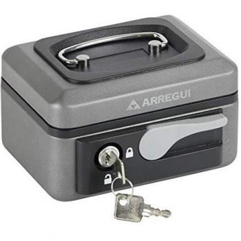 Arregui C9716 Caja de caudales de Acero Grafito con pulsador de Apertura 152x80x115mm, 152 x 80 x 115 mm