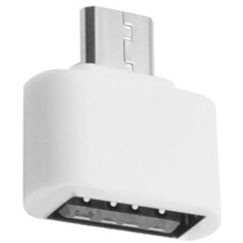 Mini Adaptador Micro USB a USB 2.0 OTG para Smartphones y Tablets Samsung Blanco