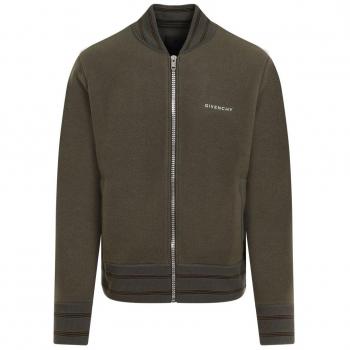 Givenchy Men's 4G Stars Khaki Wool Bomber Jacket in Green | Size Large | BM014A4YFP