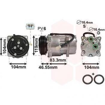 Compresor de aire acondicionado VAN WEZEL 0900K161