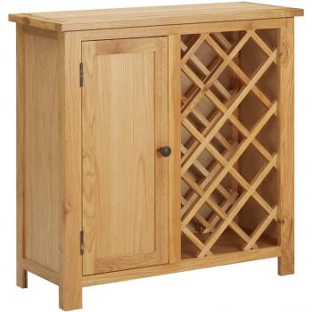 vidaXL Wine Cabinet for 11 Bottles 80x32x80 cm Solid Oak Wood