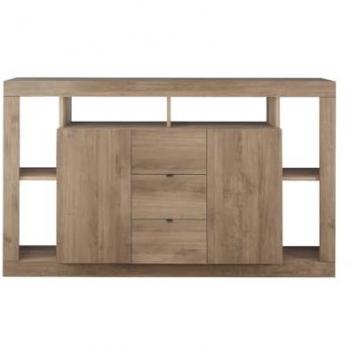 Aparador de 2 puertas y 3 cajones, efecto madera, L172 cm - Rimini
