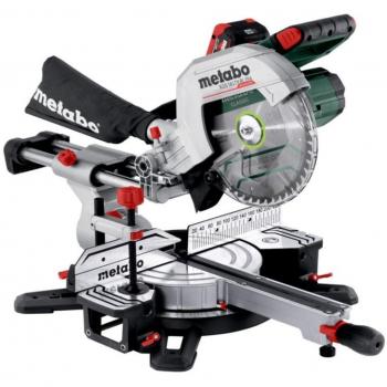 Metabo Sierra Ingletadora KGS 18 LTX BL 254 con función de tracción, 18V, 2x8Ah LiHD y cargador ASC 145