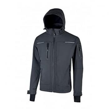 Chaqueta Softshell U-Power Space, Membrana U-Tex, 96% Poliéster/4% Spandex, Color Gris Oscuro (Asphalt Grey), Tamaño XXL