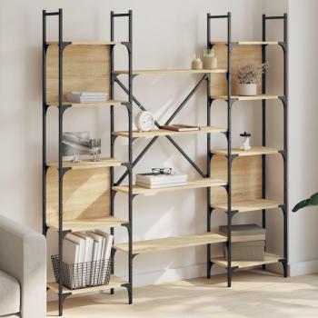 Librería Sonoma de Madera Multicapa 155,5x24x166,5 cm en color Marrón