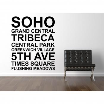New York Attraction Pegatina De Pared Negro Certified Freak 180 x 220 cm