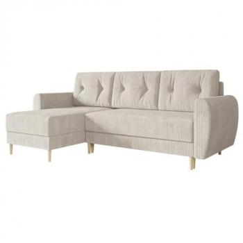 Sofá Rinconero Memphis 139 con Función de Descanso y Caja de Ropa de Cama, Dimensiones: 234 x 95 x 139 cm