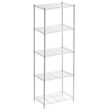 Estantería Metálica con Rejilla CATTERHOUSE Klaus 160 - 56x35x160 cm, Estantería de Almacenaje Color Blanco, 5 Baldas, Soporta hasta 175 kg
