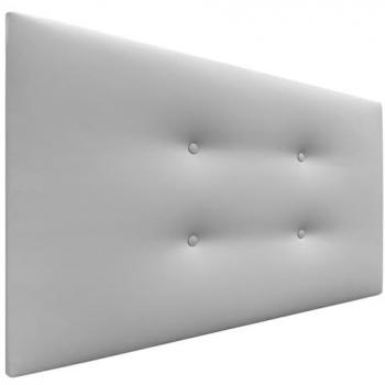 Cabecero Tapizado de Polipiel Aqualine con 2 Hileras de Botones - Gris Claro, 90x50cm (Camas 80/90)