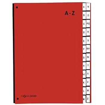 Carpeta de escritorio PAGNA Color A4, 24 compartimentos A-Z, rojo
