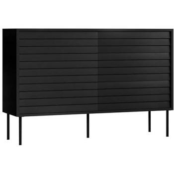 Cómoda Charlotte Y101, Negro, Con Cajones y Puertas, 120 x 81 x 40cm