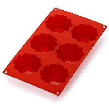Lékué Gourmet - Molde de 6 cavidades para briochettes, color rojo