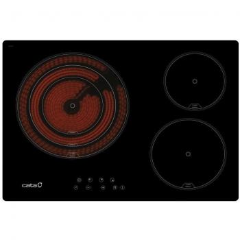 Cata TT 5003/G Glass-Ceramic Hob, 60 cm, 3 Cooking Zones, Black, Touch Control, 5700 W