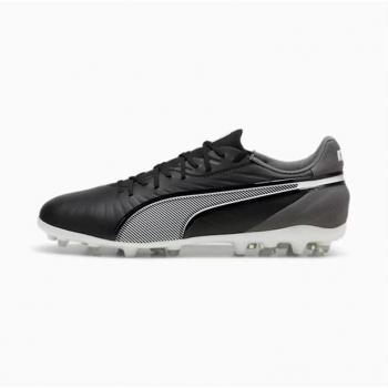 Botas de fútbol Puma King Match MG negro, con diseño clásico, suela multi-ground (MG) para diferentes tipos de superficies, parte superior de cuero sintético para mayor durabilidad y confort, plantilla acolchada para mejor amortiguación y