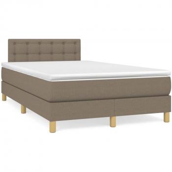 Cama box spring con colchón de muelles Tortorora 120x190 cm en tela gris taupe