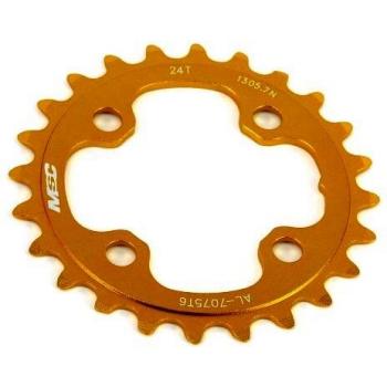MSC Bikes MSC CNC Alu7075 4 Brazos 64 mm 24D - Plato de Ciclismo, Color Oro anodizado