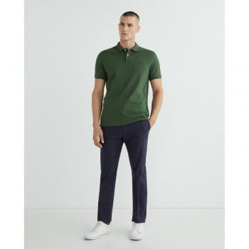 Pantalón de traje Slim Fit en algodón y lino marin