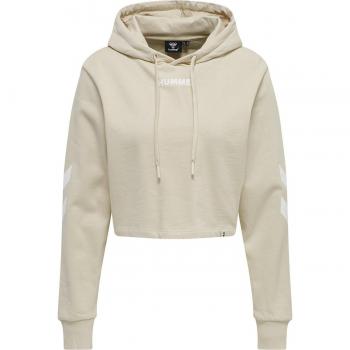 Sudadera con capucha Hummel Legacy Cropped beige mujer - XL
