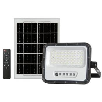 Proyector LED Solar 100W con Mando, 650 Lúmenes, 40 LEDs Blanco Frío 6500K, Panel Separado IP65 para Exteriores, Cable de 4.5m