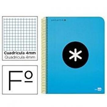 Liderpapel Antartik - Cuaderno espiral folio tapa dura cuadro 4 mm, color azul