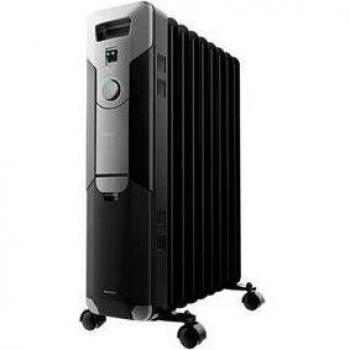 Cecotec ReadyWarm 9000 Space Black Radiador de Aceite 2000W con 9 Módulos y Ruedas, Color Negro