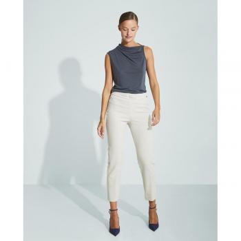Pantalón de mujer pitillo crop con hebilla