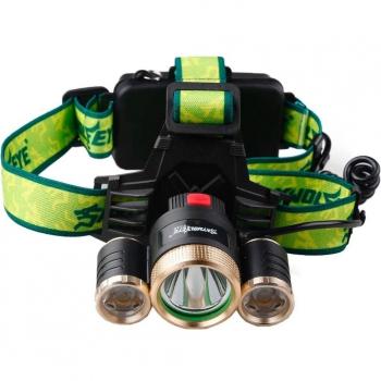 Koly 4 Modos 9000Lm 3X XML T6 + 2R5 LED faro luz principal de la antorcha USB + 2 * 18650 batería + cargador de coche