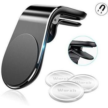 Warxin Soporte Magnético Movil Coche para Ventilación, Duradero Mini Iman Móvil Coche Soporte para Teléfono Universal con Rejillas del Aire para iPhone Galaxy Smartphone y GPS