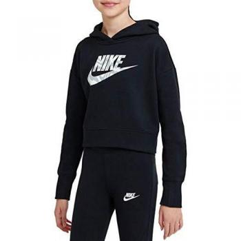 NIKE DC9763-010 G NSW Crop Hoodie Fill Sweat Girls Black M