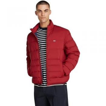 Plumífero Tommy Jeans Acolchado Packable con Logo, Tamaño S, Color Rojo