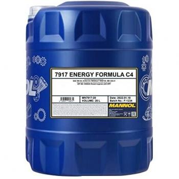 Aceite de motor sintético MANNOL Energy Formula C4 5W-30, capacidad 20L, compatible con MERCEDES-BENZ, RENAULT y NISSAN
