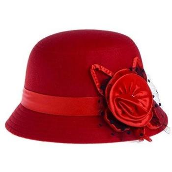 Vbiger Mujeres Fedora Bombín Lana Sombrero La Sra Topper Gorra Británica
