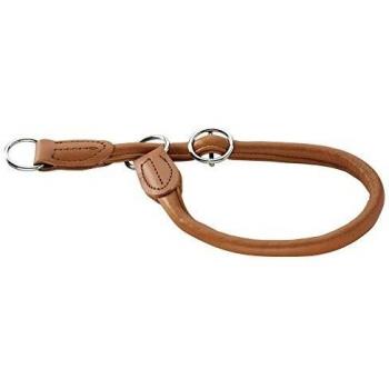 Collar de cuero HUNTER Round & Soft marrón para perros - máx. 50 cm (L), diámetro 10 mm