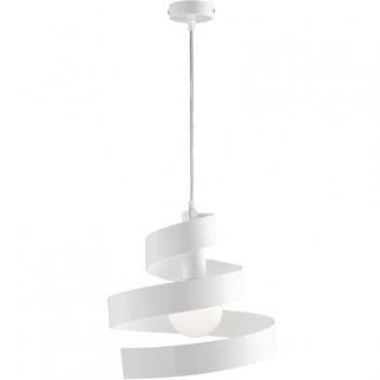 Lámpara Colgante Moderna Helix 1 Luz Estructura de Hierro Lacado Blanco
