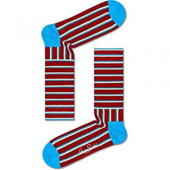 Calcetines Altos de Rayas Bloqueadas Rojos Oscuros | Happy Socks