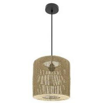 Lámpara colgante Fabriano 1xe27 Negro/Natural Regx28x28cm