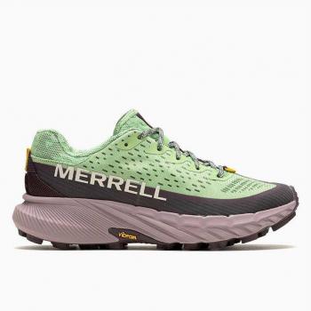 Zapatillas de montaña Merrell Agility Peak 5 - Diseño de Balancín Mejorado, color Pear/Burgundy, para mujer