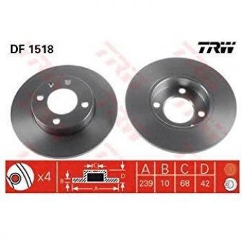 Disco de freno TRW DF1518 frente, completo, 1 pieza para SEAT Ibiza, Cordoba & VOLKSWAGEN Golf, Jetta, Polo, Passat, Scirocco, Santana, Derby & AUDI
